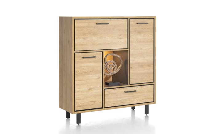 Highboard Ostrava, Eiche natural vintage, inkl. LED-Beleuchtung-01