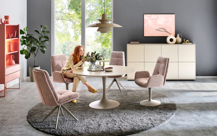 Schalen-Sessel Virello, rose/beige, inkl. Drehfunktion-08