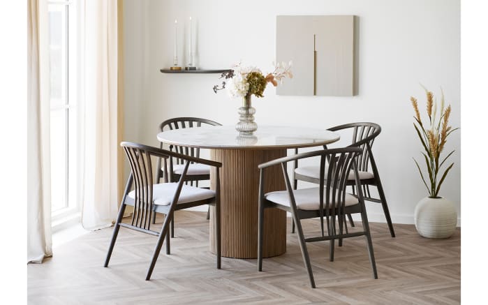 Esstisch Athen, weiß/dunkelbraun-06