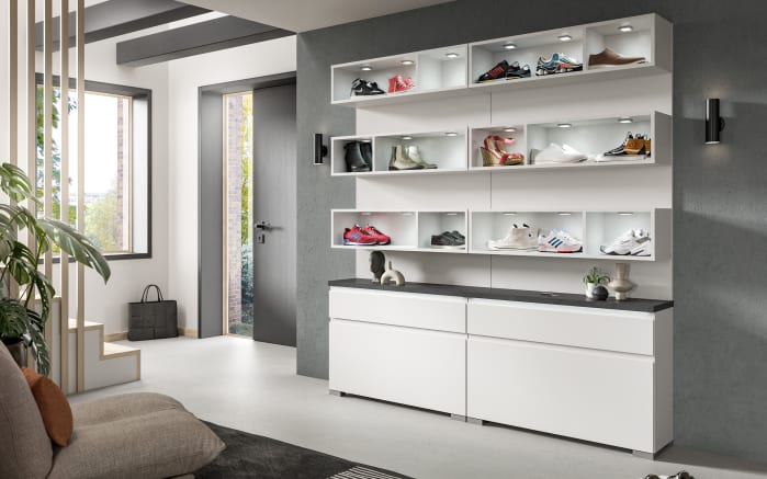 Garderobenset Shoelove, grau/weiß-05