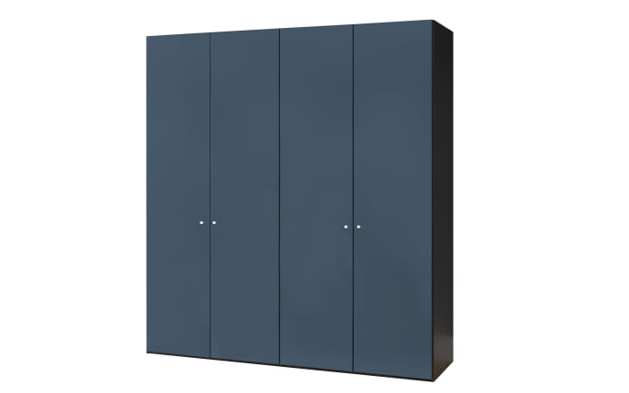 Drehtürenschrank Longline, Kurztiefe, schwarz, 202 x 220 cm-02