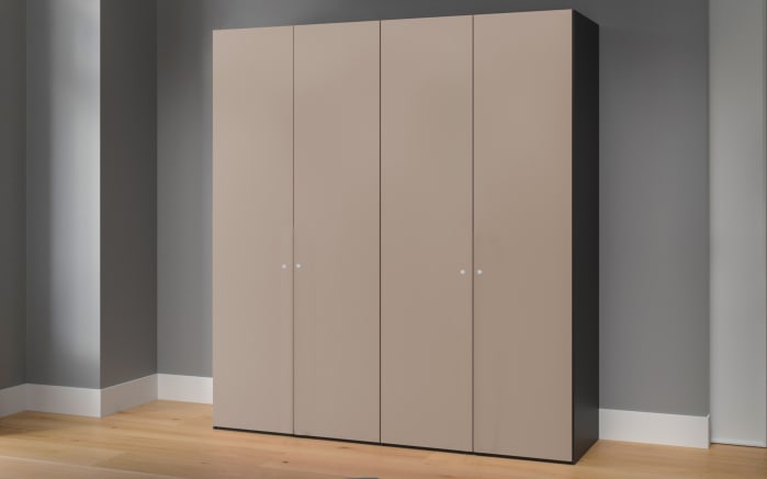 Drehtürenschrank Longline, nougat matt, 202 x 220 cm-01