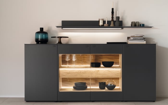 Sideboard Lumea, Eiche/anthrazit