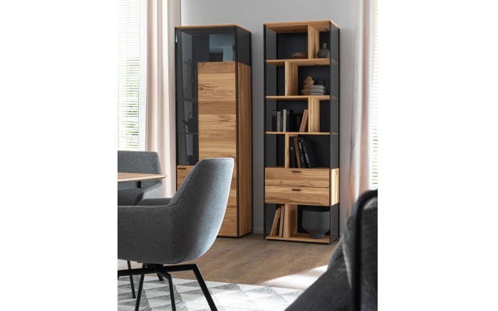 Vitrine Andra, Eiche rustico/anthrazit, 207 cm-06