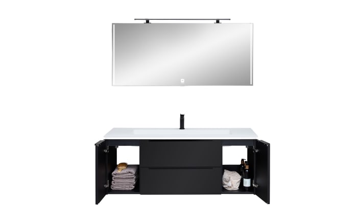 Badkombination Leonardo 124, schwarz, inkl. LED-Beleuchtung-12