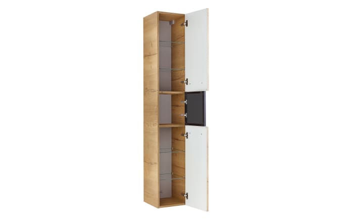 Vitrinen-Hochschrank Nassau, Eiche Halifax Nachbildung-02