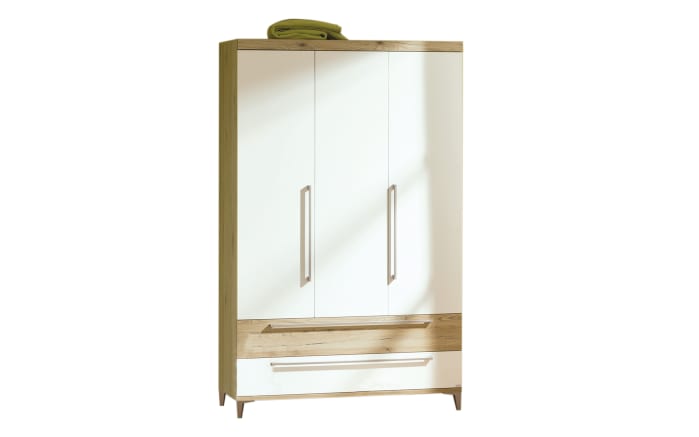 Kleiderschrank Remo, kreideweiß, 125 x 199 cm-01