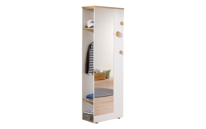 Garderobe Oscar, kreideweiß, 64 x 206 cm-01