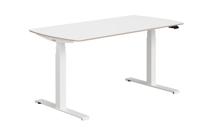 Schreibtisch e-lion 1, kreideweiß, Breite ca. 150 cm, elektrisch höhenverstellbar-01