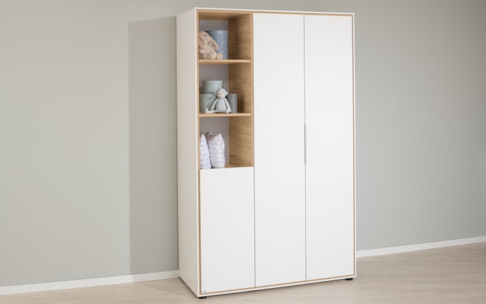 Babyzimmer Lieven, kreideweiß, mit 3-türigem Kleiderschrank-07