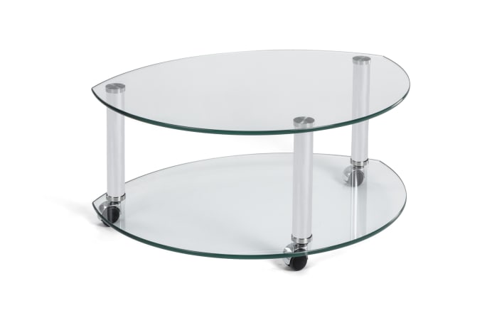 Couchtisch 8075, Klarglas, inkl. Rollen