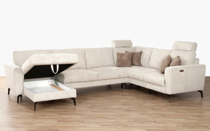 Wohnlandschaft Mayla, creme, inkl. Funktionen-04