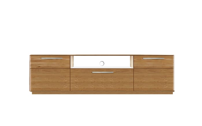 Wohnwand Bora Oak, Natureiche massiv, inkl. LED Beleuchtung -03