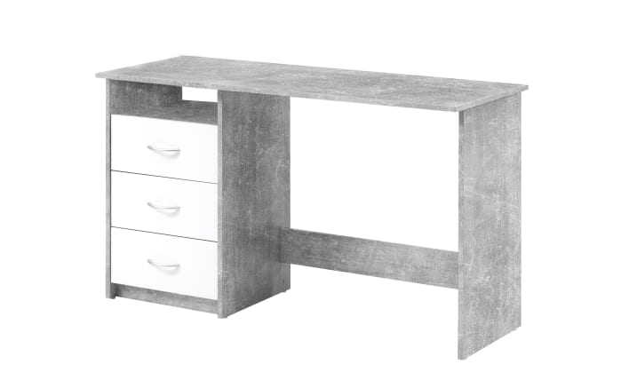 Schreibtisch Adria, betonfarbig/weiß matt-01