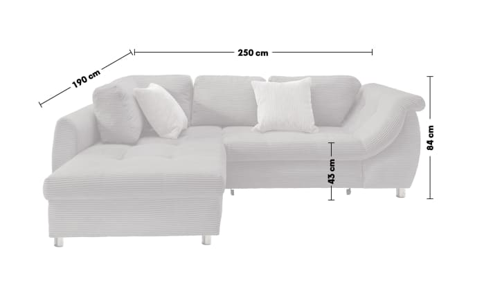 Wohnlandschaft Home, grau, Ottomane links, inkl. Liegefunktion-04