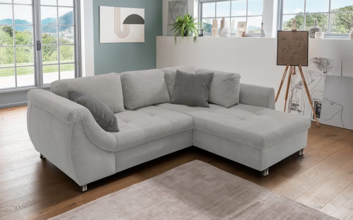 Wohnlandschaft Home, silber, Ottomane rechts, inkl. Liegefunktion-05