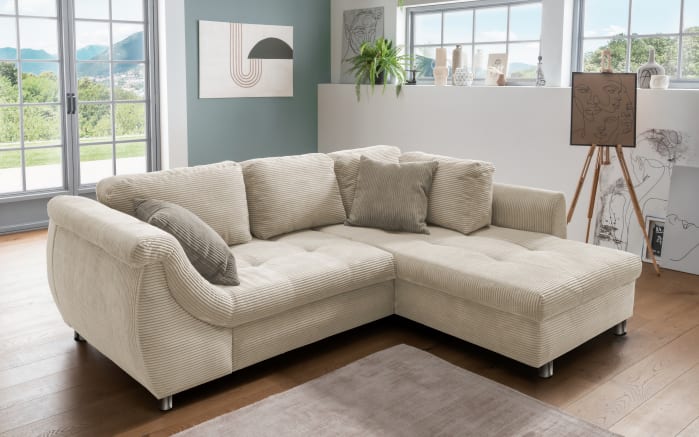 Wohnlandschaft Home, beige, Ottomane rechts, inkl. Liegefunktion-04