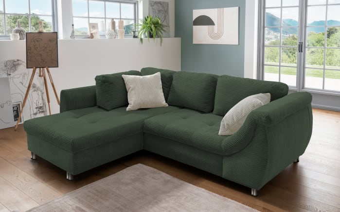 Wohnlandschaft Home, moosgrün, Ottomane links, inkl. Liegefunktion-04