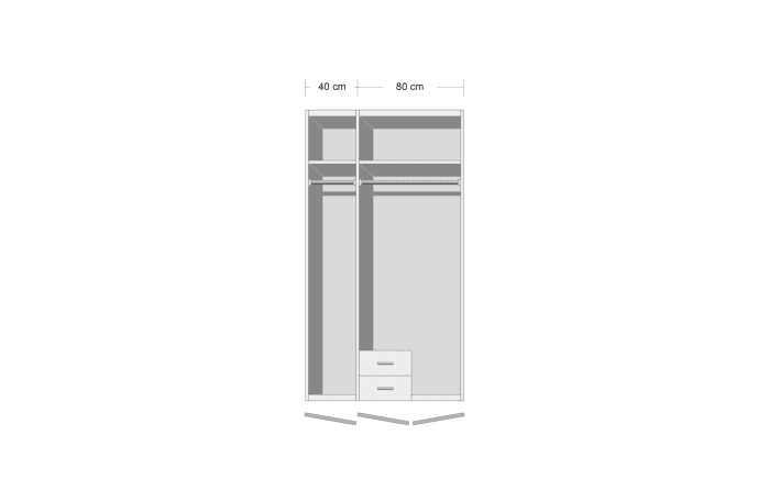 Drehtürenschrank Malta, weiß, 120 cm-02