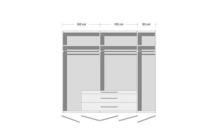 Drehtürenkleiderschrank Winnipeg, Flagstaff-Eiche/graphit, 250 x 216 cm-03