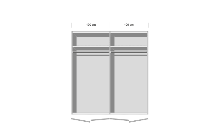 Drehtürenschrank Andorra, graphit, 200 x 216 cm-03