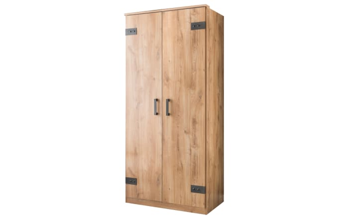 Drehtürenschrank Liverpool, Plankeneiche, Breite 90 cm-02