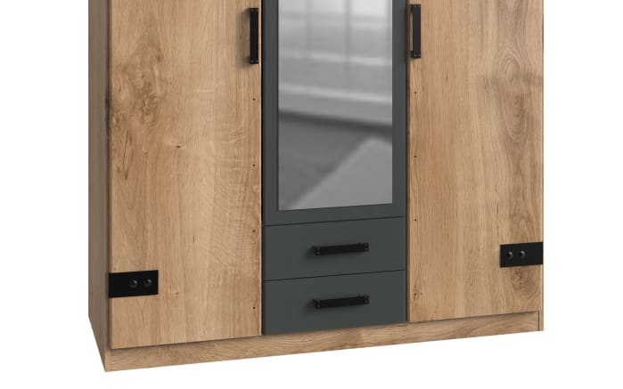 Drehtürenschrank Liverpool, Plankeneiche, Breite 135 cm-03