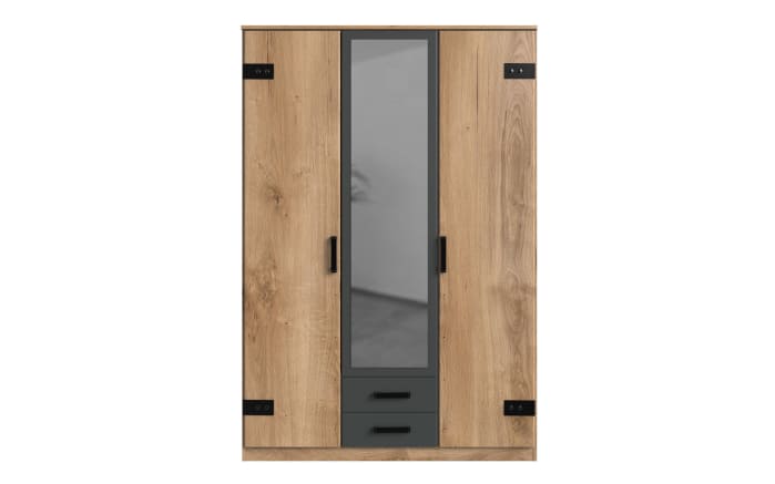 Drehtürenschrank Liverpool, Plankeneiche, Breite 135 cm-02