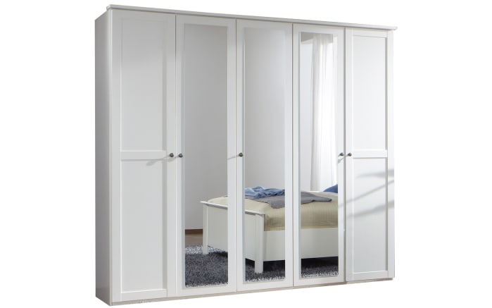 Schlafzimmer Chalet, weiß, Spiegeltüren, Breite 225 cm-03