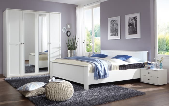 Schlafzimmer Chalet, weiß, Spiegeltüren, Breite 180 cm-01