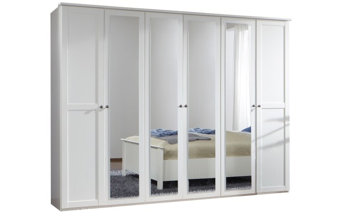Drehtürenschrank Chalet, weiß, 270 x 210 cm, mit Spiegeltüren-02