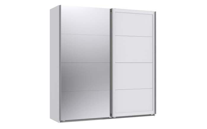 Schwebetürenschrank Chalet, weiß, 180 x 208 cm, mit Spiegeltür-01