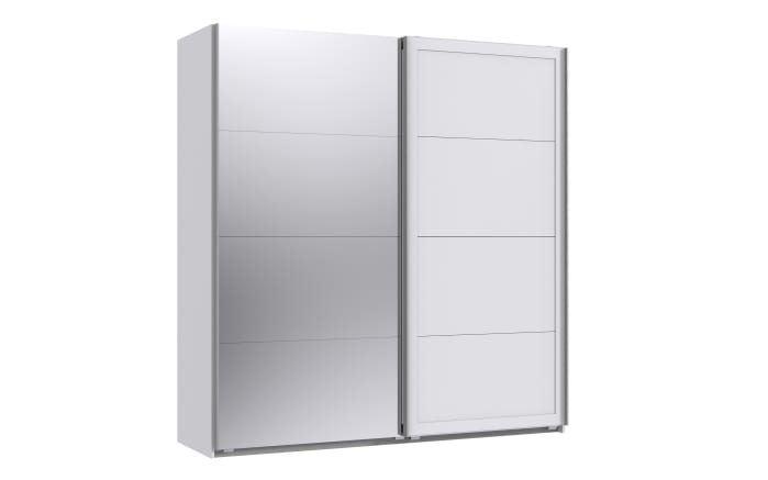 Schwebetürenschrank Chalet, weiß, 225 x ´208 cm, mit Spiegeltür-02
