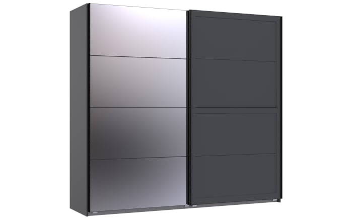 Schwebetürenschrank Chalet, graphit, 225 x 208 cm, mit Spiegeltür-01