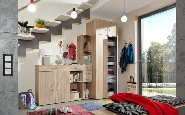 Schrank 642 Multiraumkonzept, Eiche-Nachbildung, 80 x 185 cm -04