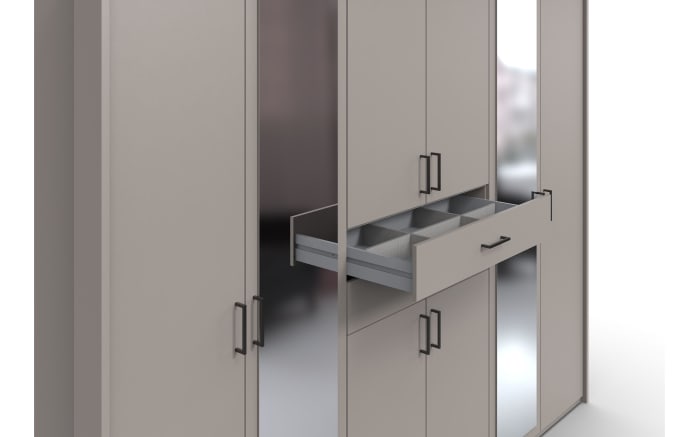 Drehtürenschrank Düsseldorf, grau, 270 x 208 cm, inkl. Spiegelfront-03