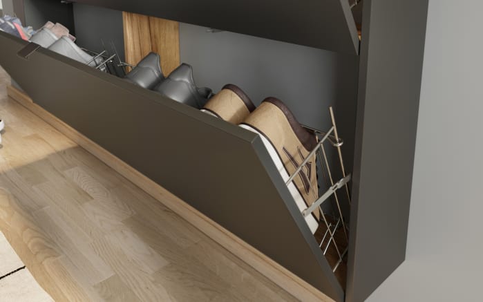 Schuhschrank GW-Ameca, graphit/Eiche-Nachbildung, inkl. Schuhkörbe-04