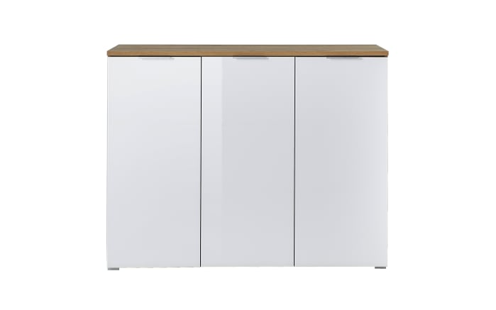 Schuhschrank GW-Telde, weiß/Eiche Nachbildung, 134 cm, inkl. Softclose Funktion -02