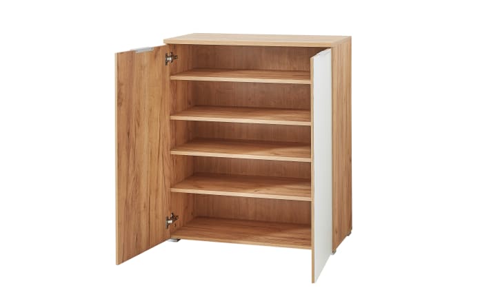 Schuhschrank GW-Telde, weiß/Eiche Nachbildung, 89 cm, inkl. Softclose Funktion -03