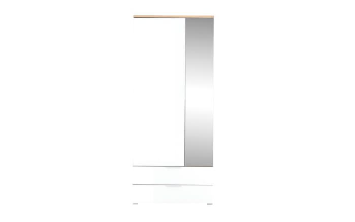 Garderobenschrank GW-Telde, weiß/Eiche Nachbildung, inkl. Kleiderstange-02