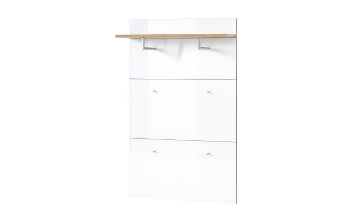 Garderobenpaneel GW-Telde, weiß/Eiche Nachbildung, inkl. Hutablage-01