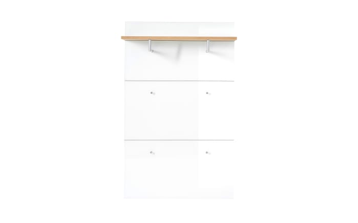 Garderobenpaneel GW-Telde, weiß/Eiche Nachbildung, inkl. Hutablage-02