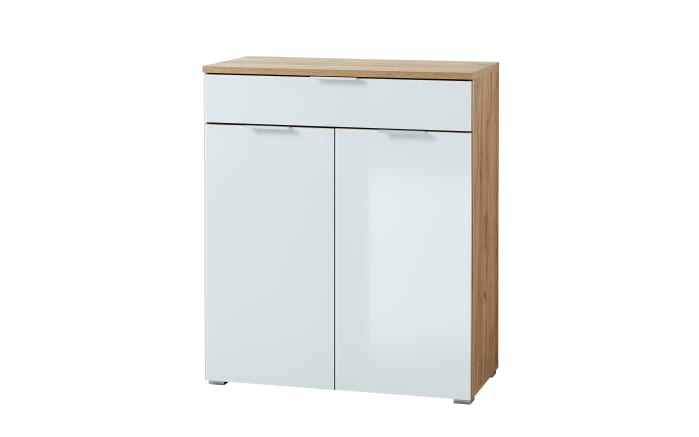 Kommode GW-Telde, weiß/Eiche Nachbildung, 89 cm, inkl. Softclose Funktion -01