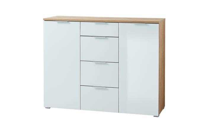 Sideboard GW-Telde, weiß/Eiche Nachbildung, 134 cm, inkl. Softclose Funktion -01