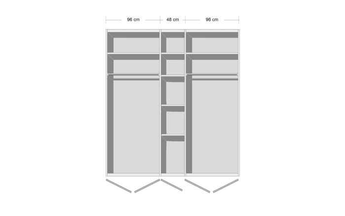 Drehtürenschrank Luca, Pinie weiß-Nachbildung, 241 x 212 cm-02