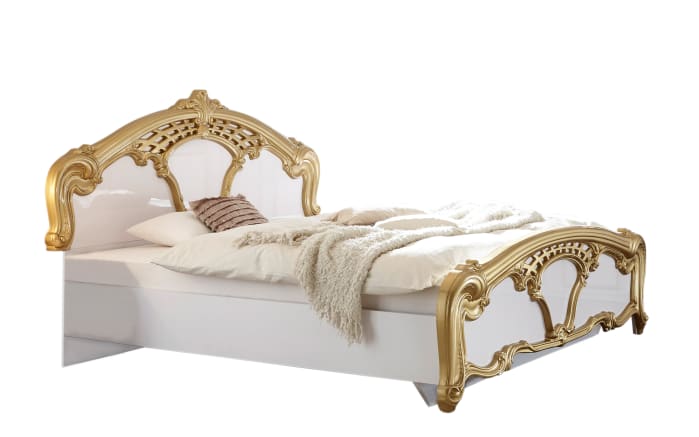 Doppelbett Claudia, weiß/gold, 180 x 200 cm-02