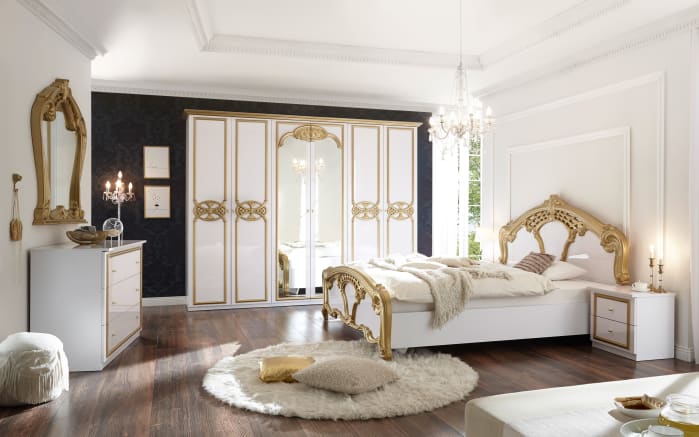 Doppelbett Claudia, weiß/gold, 180 x 200 cm-03