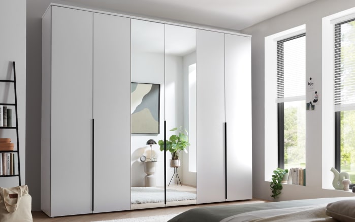 Drehtürenschrank Kevo, weiß, 270 x 225 cm, inkl. Spiegeltüren-01