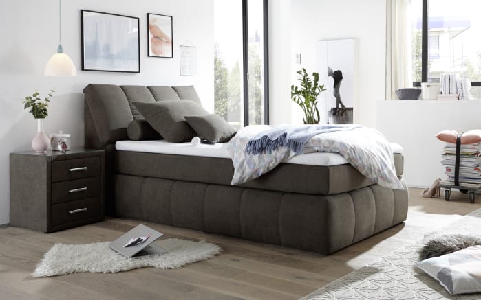 Boxspringbett Toledo 2, stone, 120 x 200 cm-01