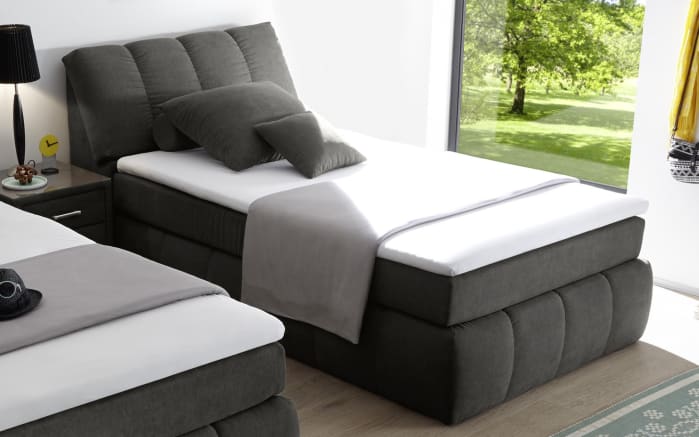 Boxspringbett Toledo 2, anthrazit, 120 x 200 cm-01